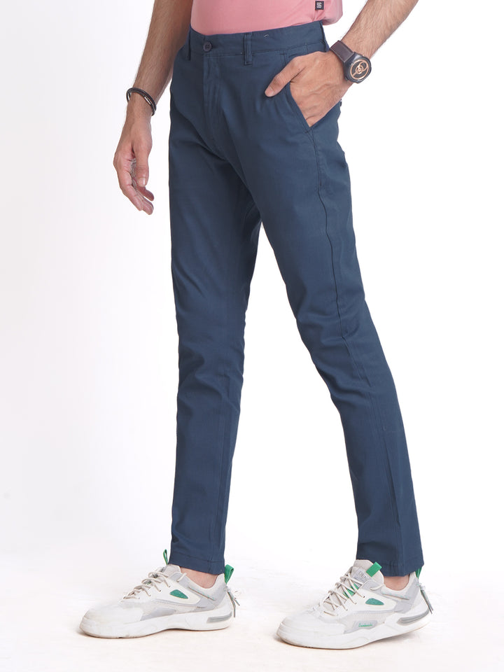 Royal Blue Self Cotton Chino Pant-38