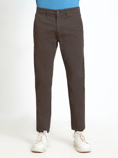 Chocolate Brown Plain Cotton Chino Pant-31