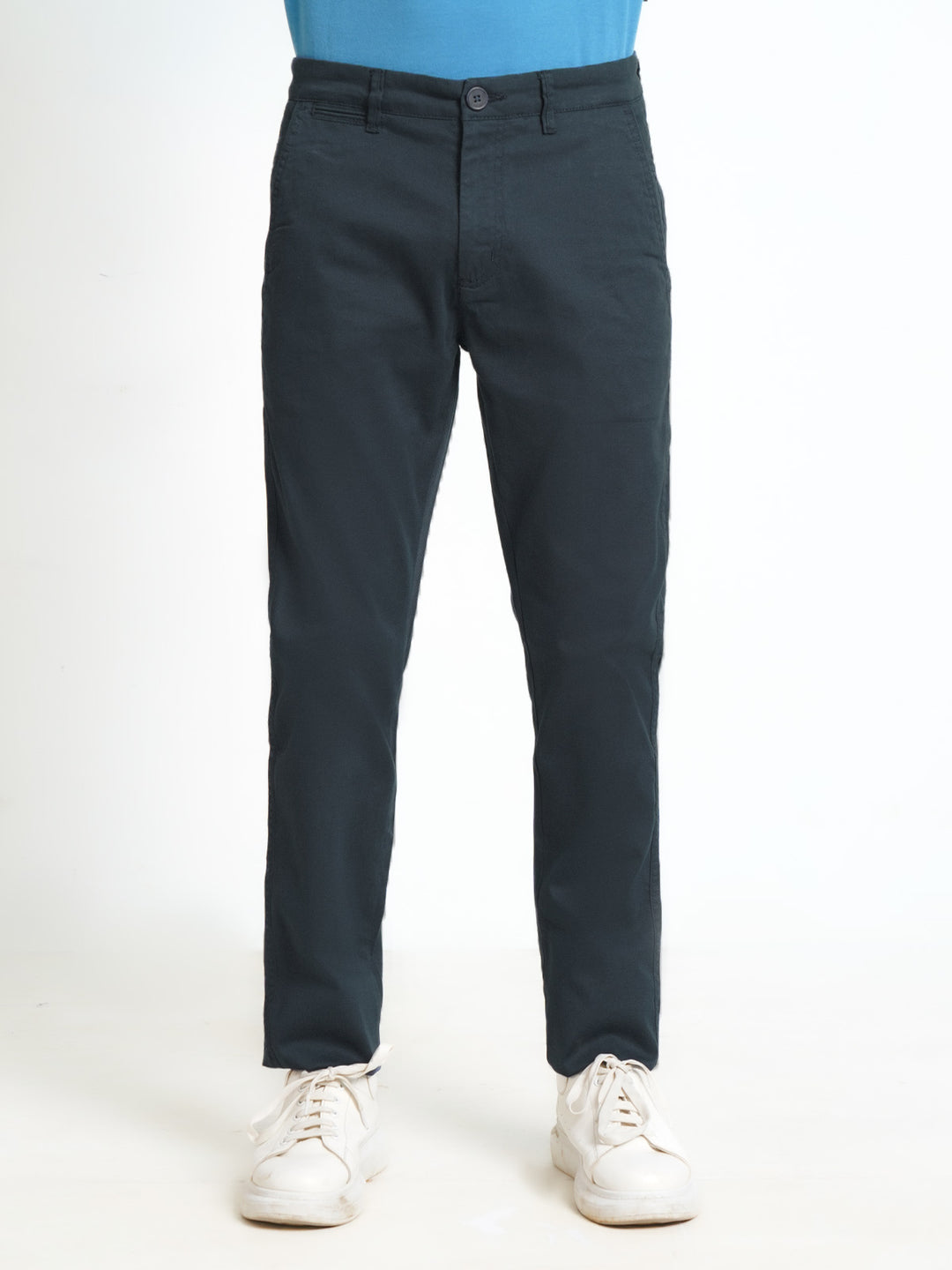 Prussian Blue Self Cotton Chino Pant-31