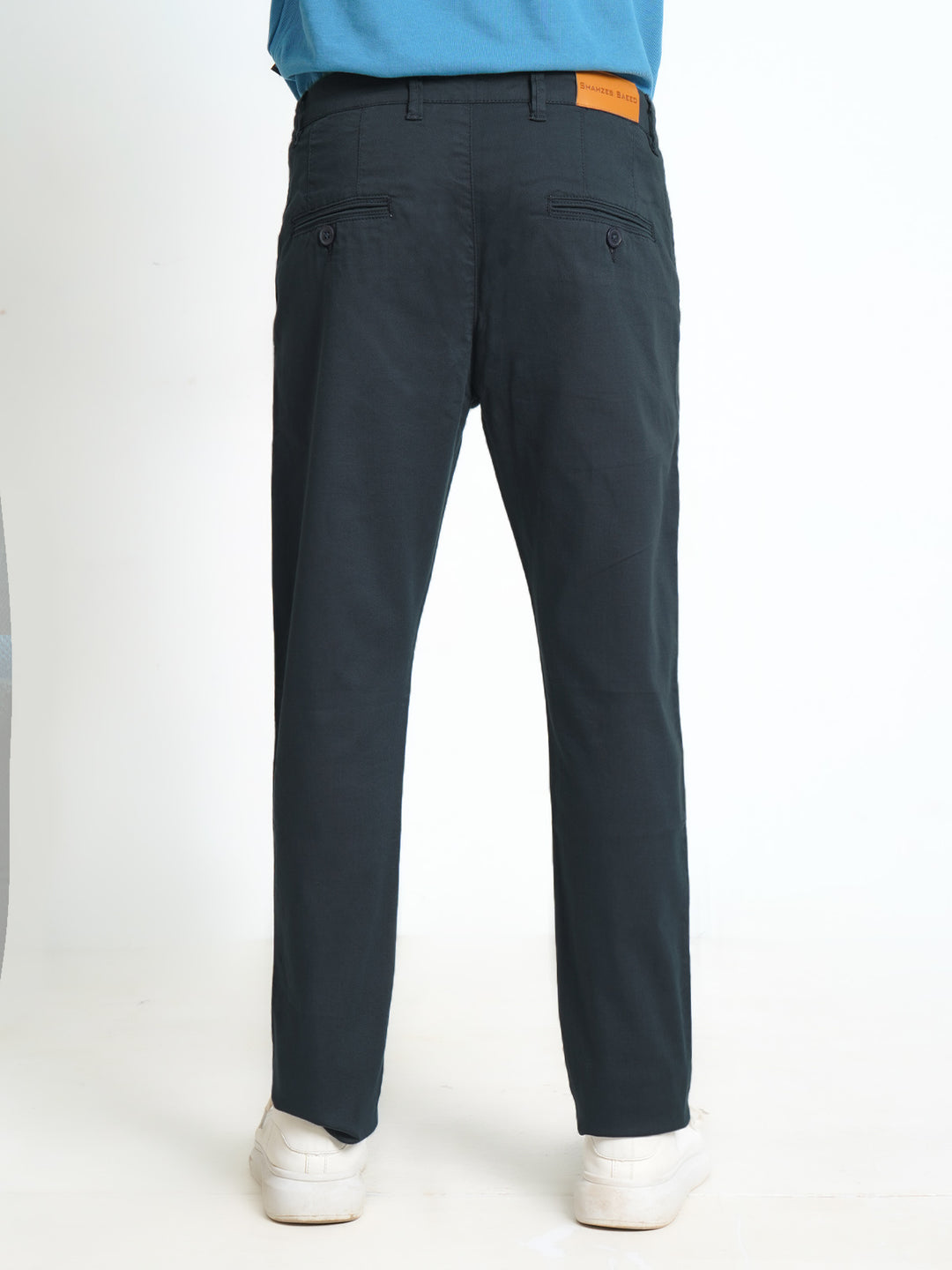 Prussian Blue Self Cotton Chino Pant-31