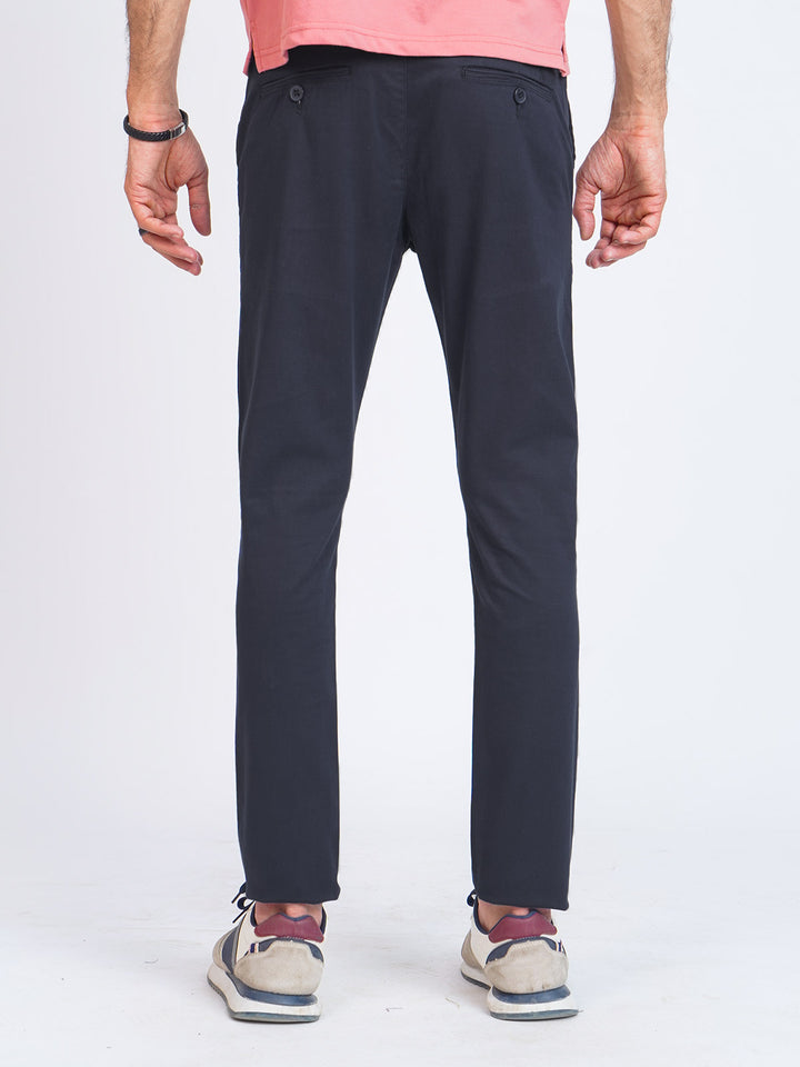 Navy Blue Self Cotton Chino Pant-41