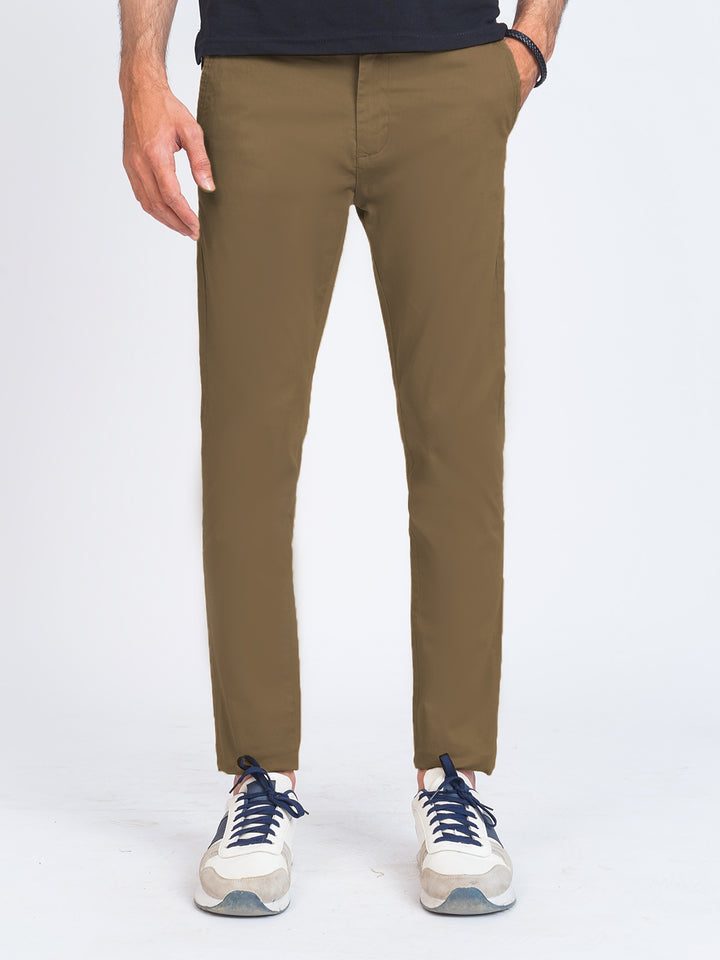 Tobacco Brown Self Cotton Chino Pant-41