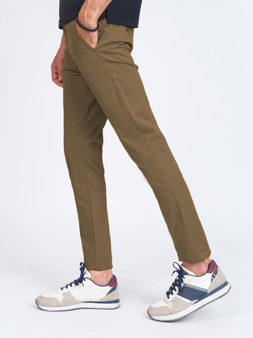 Tobacco Brown Self Cotton Chino Pant-41