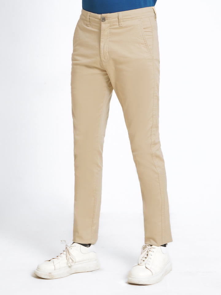 Light Ivory Plain Cotton Chino Pant-38