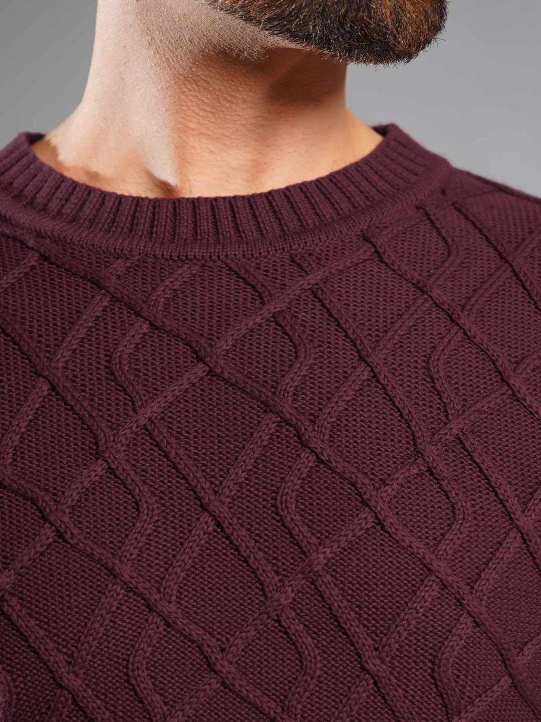 Maroon Cable Knit Sweater (CKS-001)