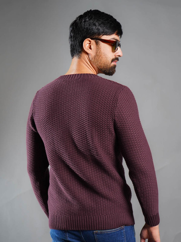 Maroon Cable Knit Sweater (CKS-005)