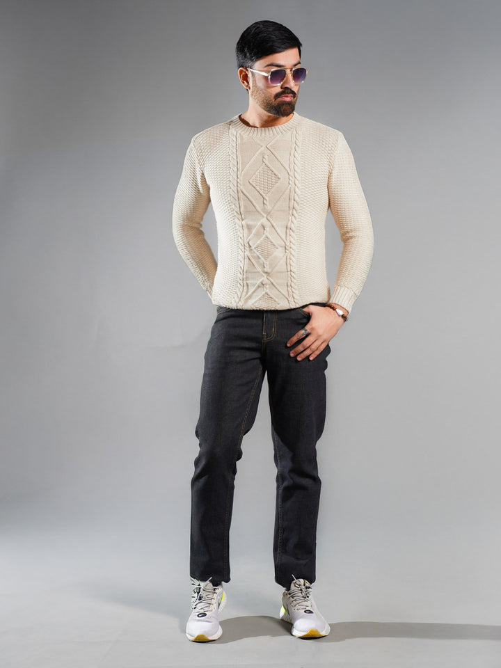 Light Brown Cable Knit Sweater (CKS-008)