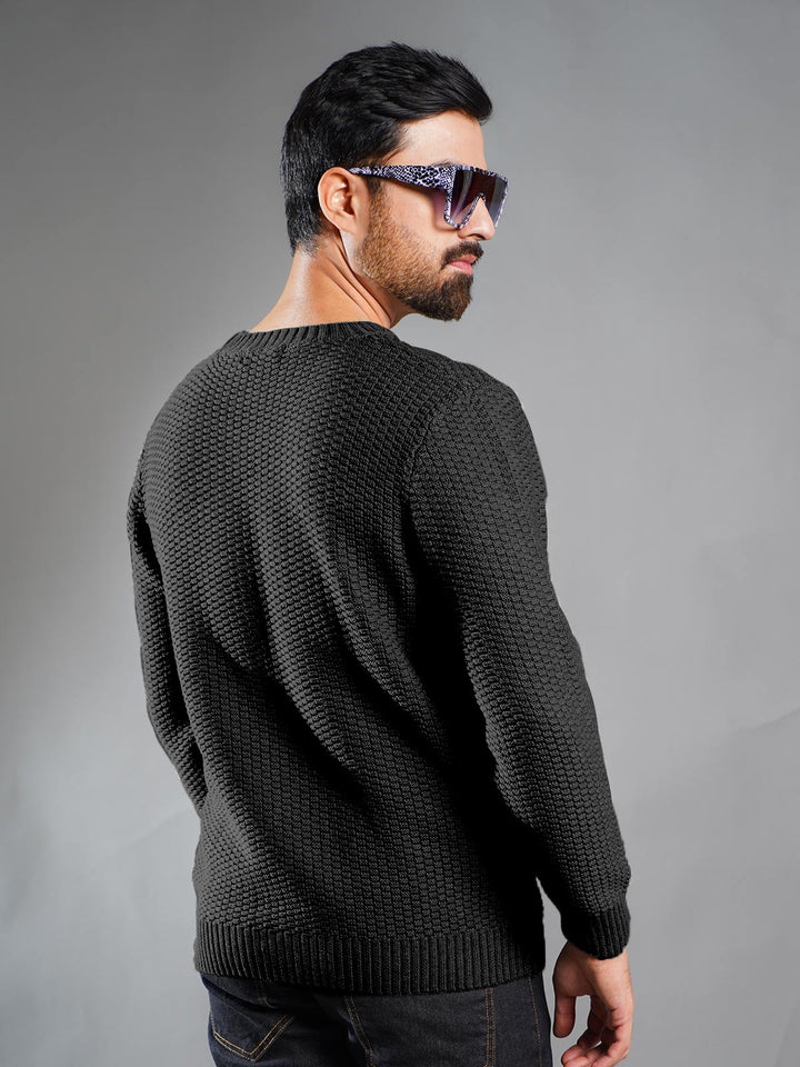 Black Cable Knit Sweater (CKS-010)