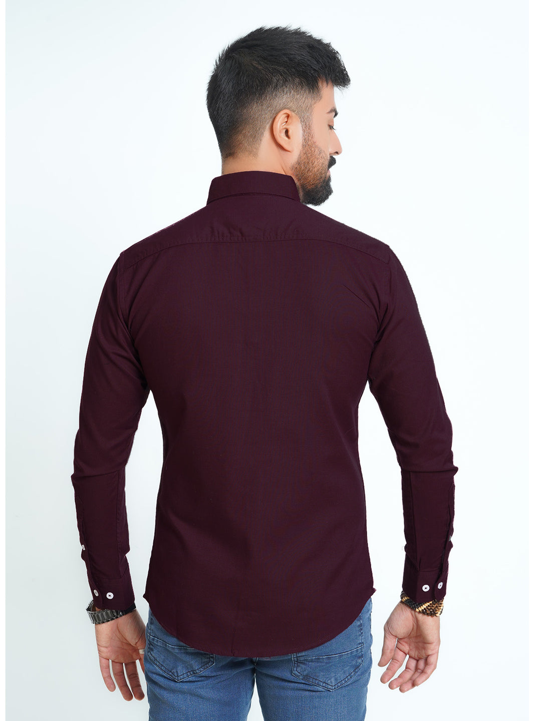 Maroon Plain Button Down Casual Shirt (CSB-130)