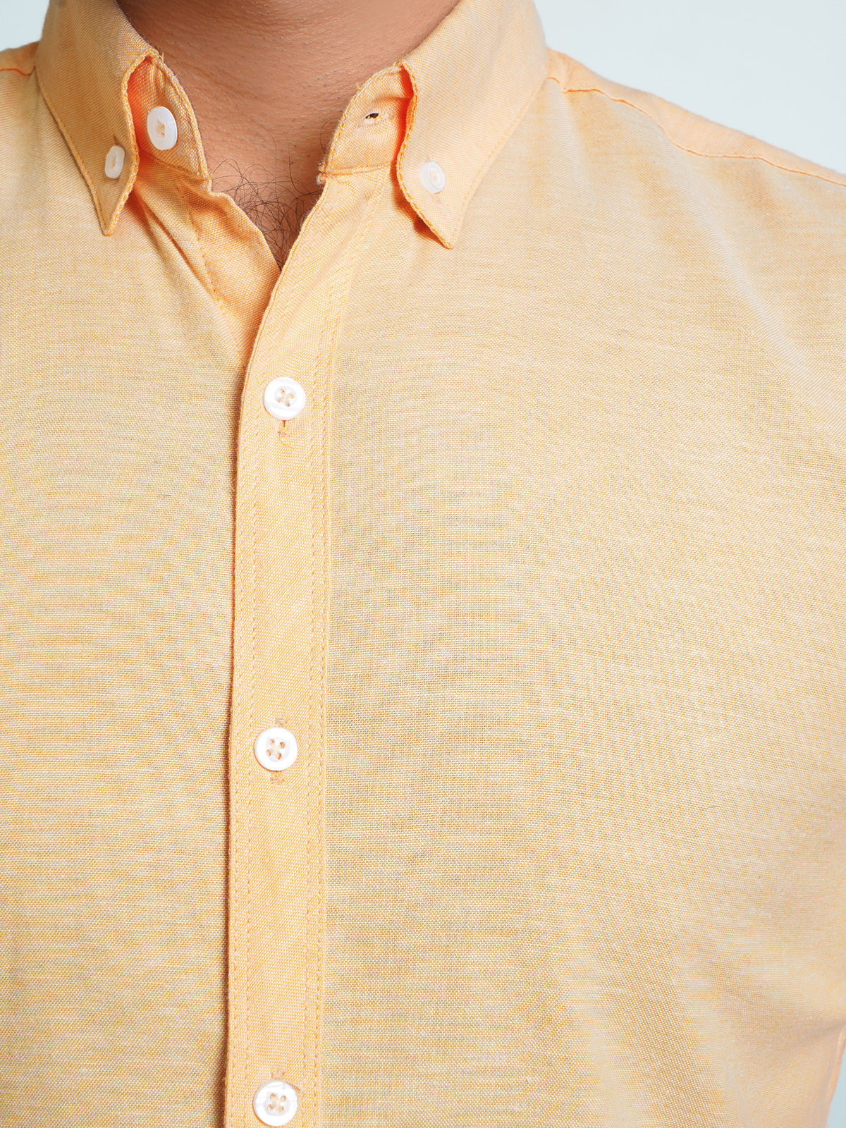 Light Orange Self Button Down Casual Shirt (CSB-132)