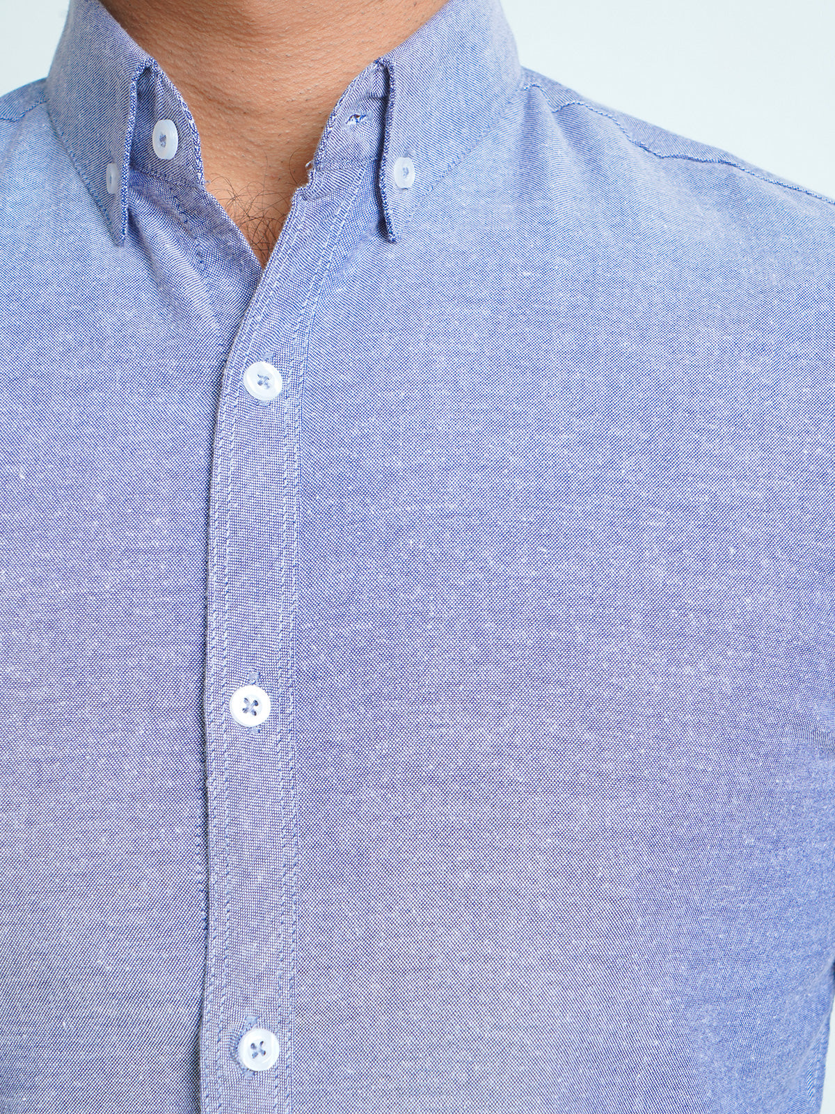 Light Blue Self Button Down Casual Shirt (CSB-140)