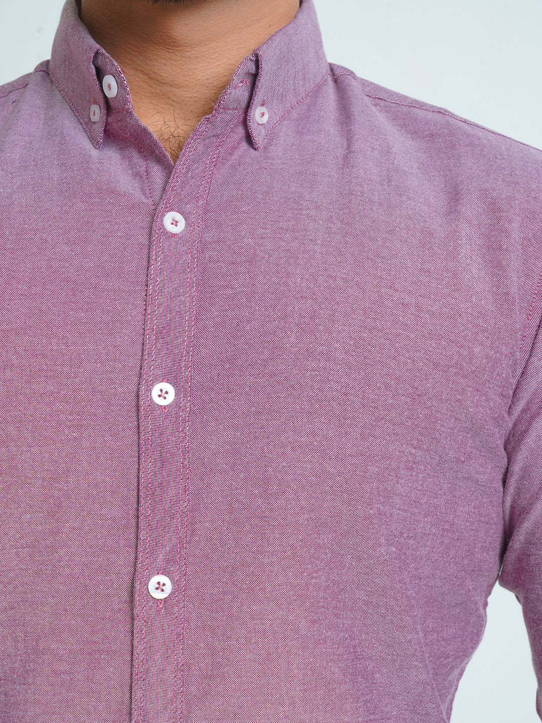 Dark Purple Self Button Down Casual Shirt (CSB-143)