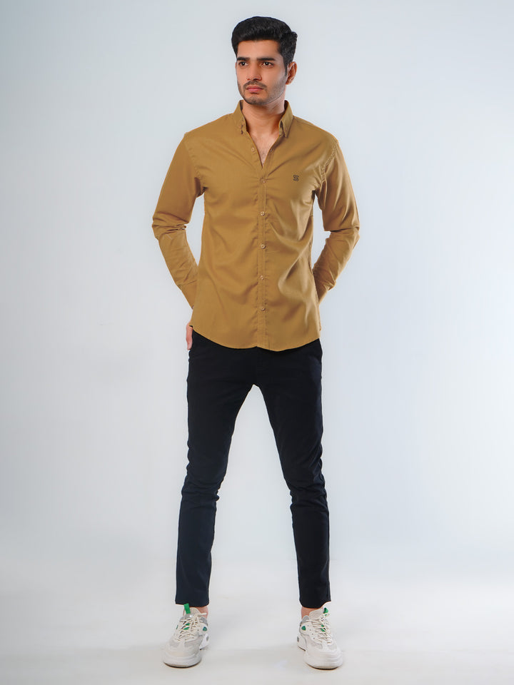 Mustard Plain Button Down Casual Shirt (CSB-125)