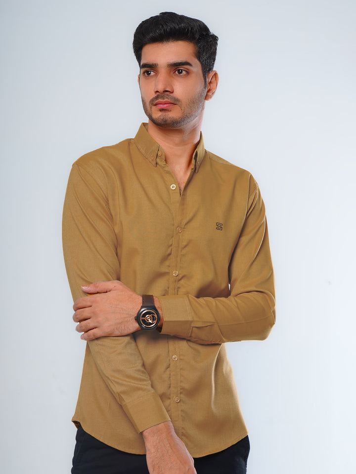 Mustard Plain Button Down Casual Shirt (CSB-125)