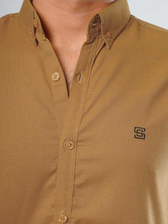 Mustard Plain Button Down Casual Shirt (CSB-125)