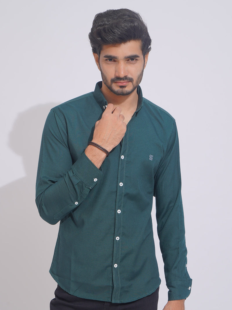 Bottle Green  Button Down Casual Shirt (CSB-153)