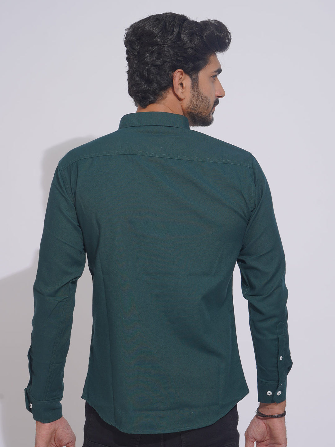 Bottle Green  Button Down Casual Shirt (CSB-153)