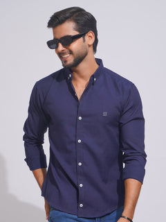 Navy Blue Plain Button Down Casual Shirt (CSB-156)