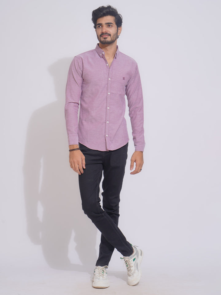 Cabernet Self Button Down Casual Shirt (CSB-157)