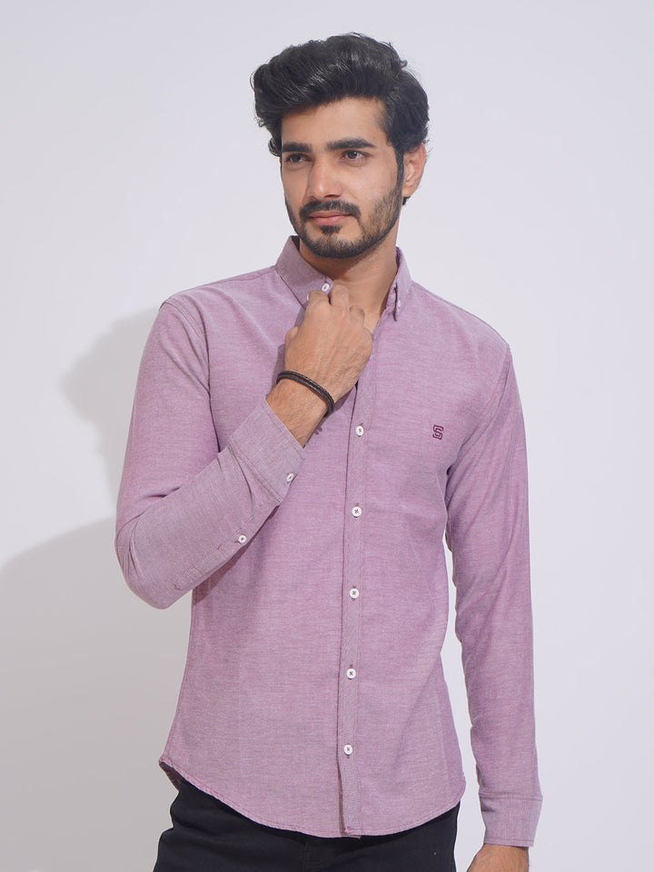 Cabernet Self Button Down Casual Shirt (CSB-157)