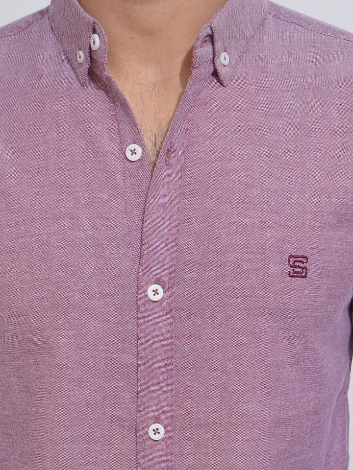 Cabernet Self Button Down Casual Shirt (CSB-157)