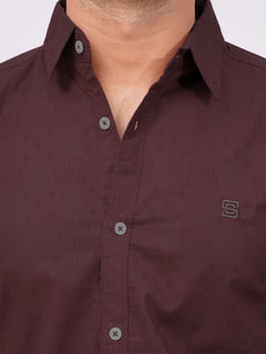 Maroon Self  Button Down Casual Shirt (CSB-163)