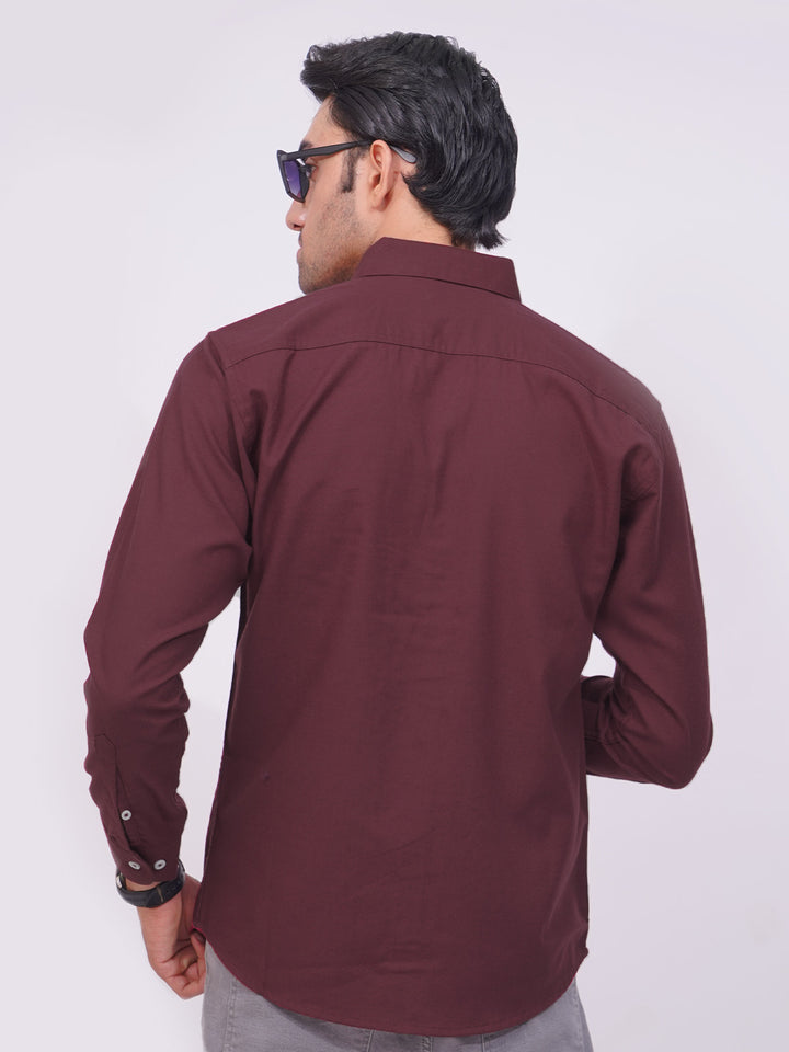 Maroon Plain Button Down Casual Shirt (CSB-170)