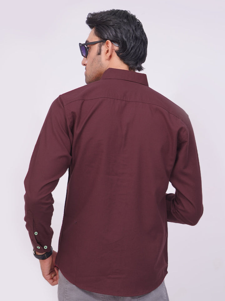 Maroon Plain Button Down Casual Shirt (CSB-193)