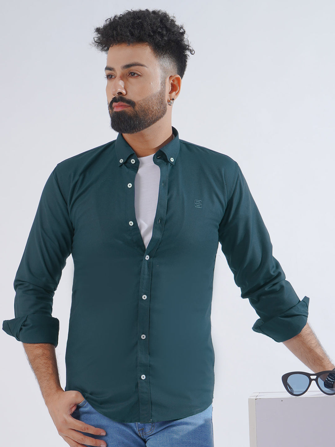 Poseidon Plain Button Down Casual Shirt (CSB-199)