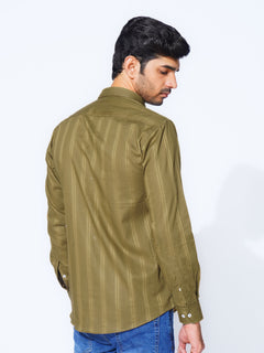 Mehendi Self Button Down Casual Shirt (CSB-222)