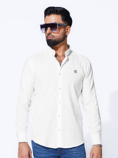 White Plain Button Down Casual Shirt (CSB-229)