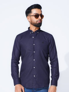 Navy Blue Plain Button Down Casual Shirt (CSB-232)