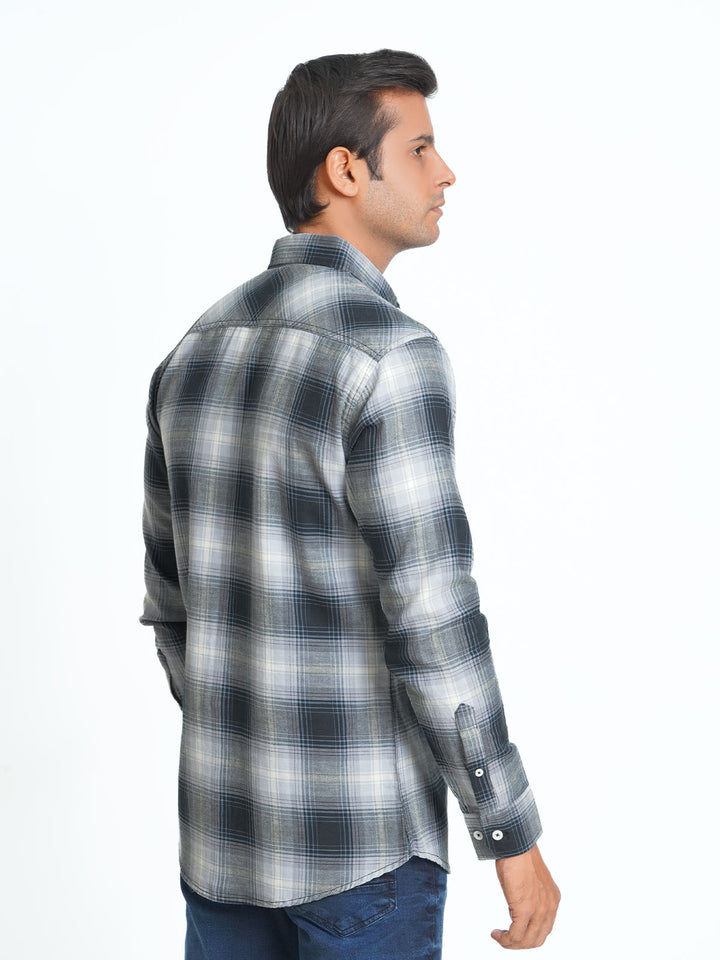 Multi Color Check Button Down Casual Shirt (CSC-064)