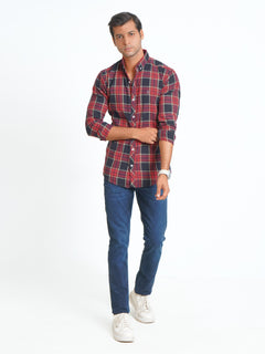 Multi Color Check Button Down Casual Shirt (CSC-069)