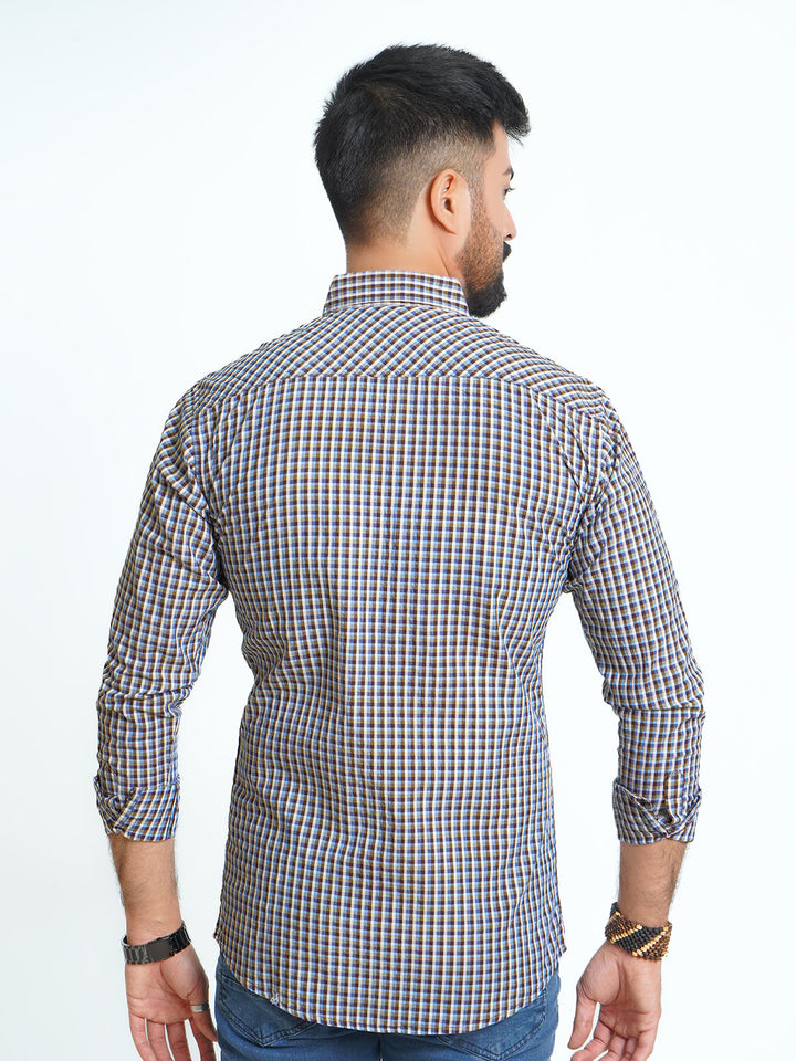 Multi Color Check Button Down Casual Shirt (CSC-076)