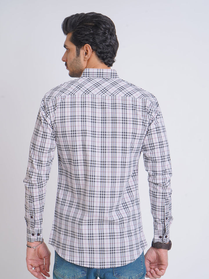 Multi Color Check Button Down Casual Shirt (CSC-078)