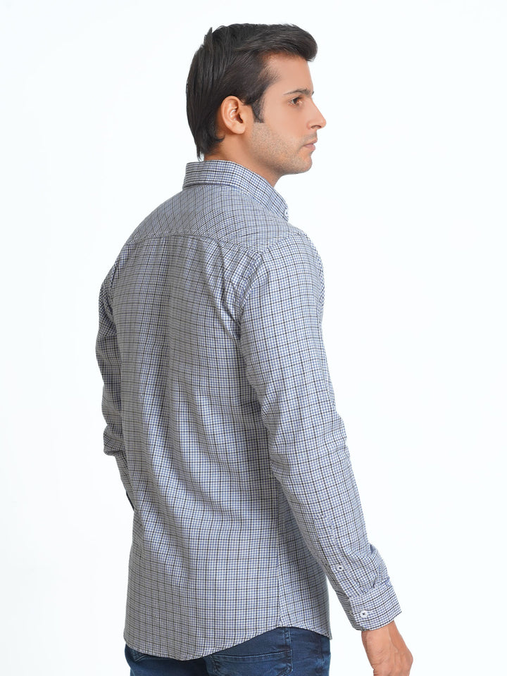 Multi Color Check Button Down Casual Shirt (CSC-082)