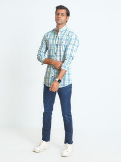 Multi Color Check Button Down Casual Shirt (CSC-095)