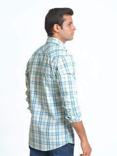 Multi Color Check Button Down Casual Shirt (CSC-095)