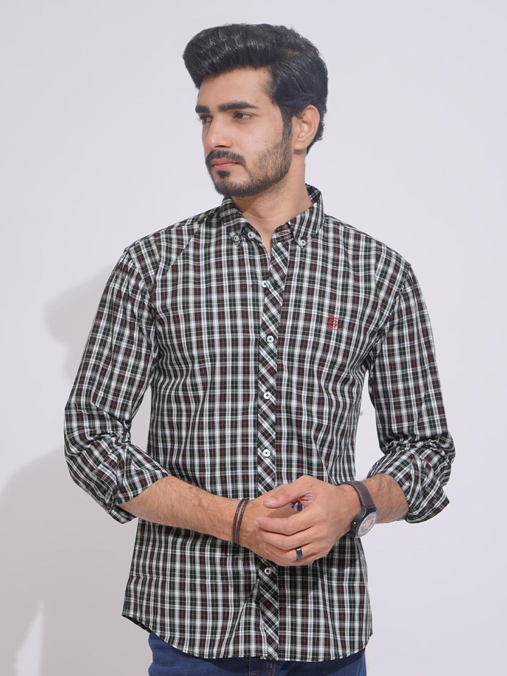 Multi Color Check Button Down Casual Shirt (CSC-102)