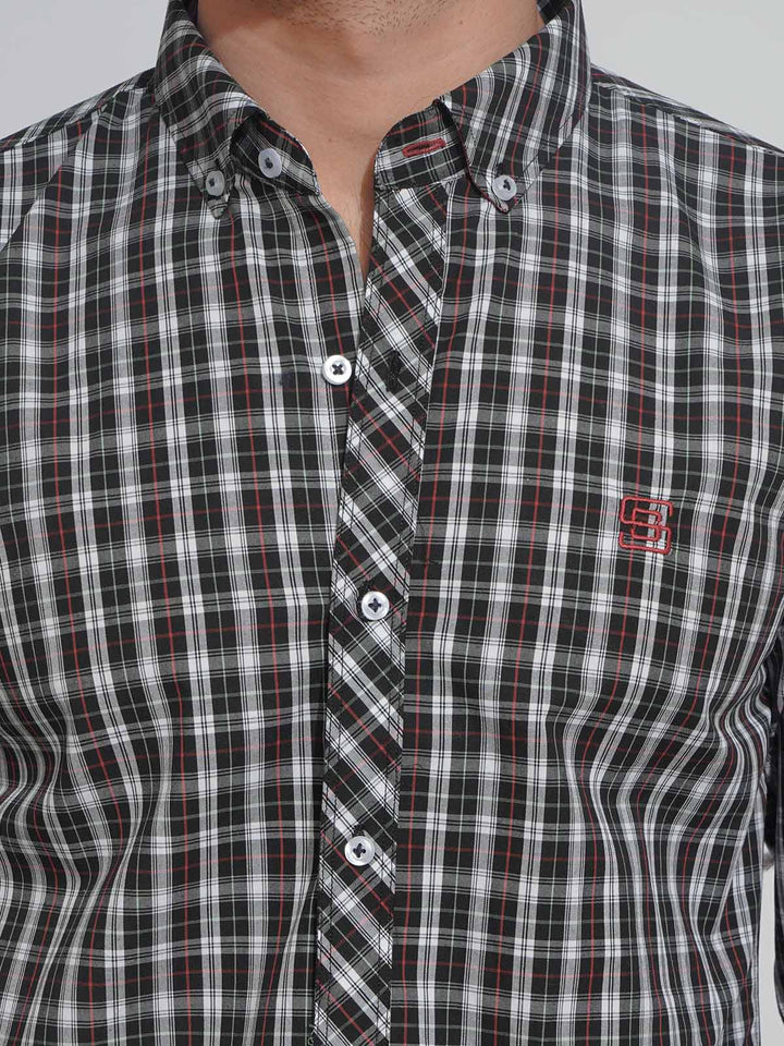 Multi Color Check Button Down Casual Shirt (CSC-102)