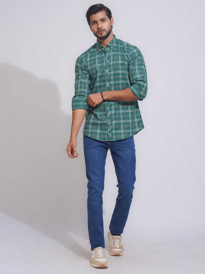 Pine Self Check Button Down Casual Shirt (CSC-104)