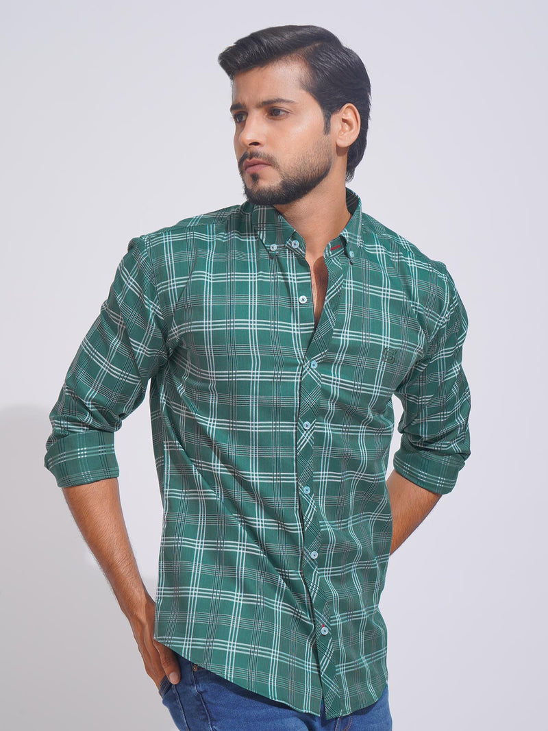 Pine Self Check Button Down Casual Shirt (CSC-104)