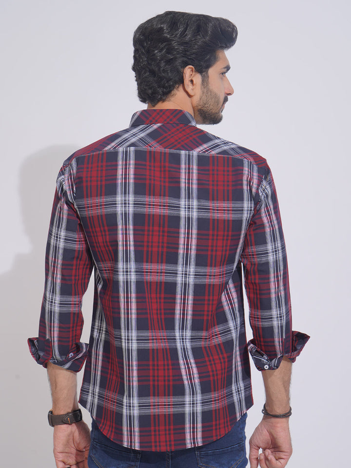 Multi Color Check Button Down Casual Shirt (CSC-120)