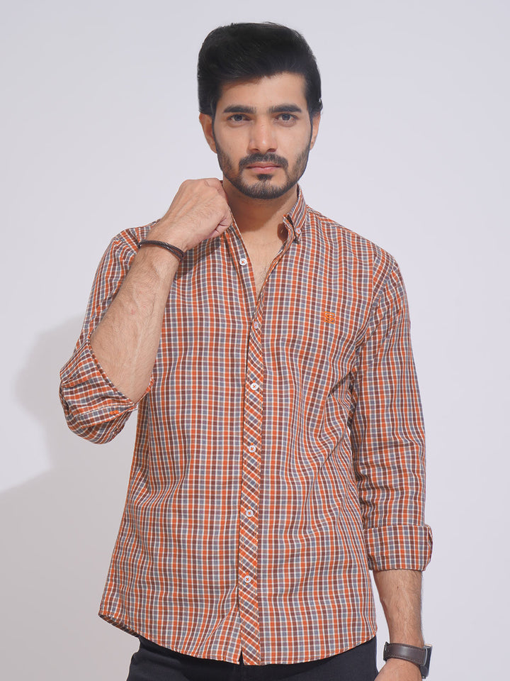 Multi Color Check Button Down Casual Shirt (CSC-125)