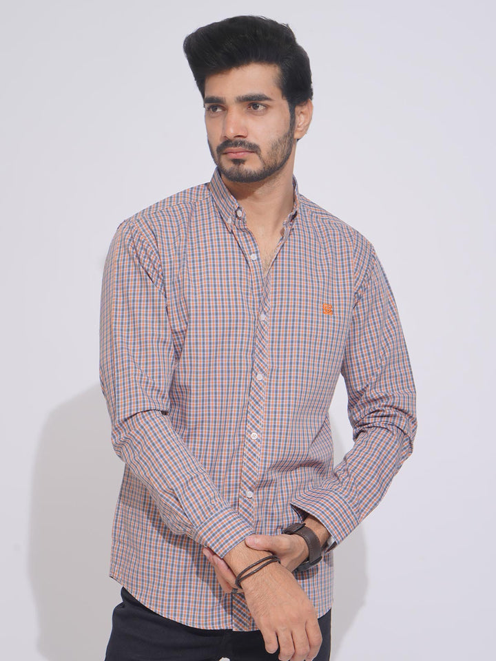 Multi Color Check Button Down Casual Shirt (CSC-131)