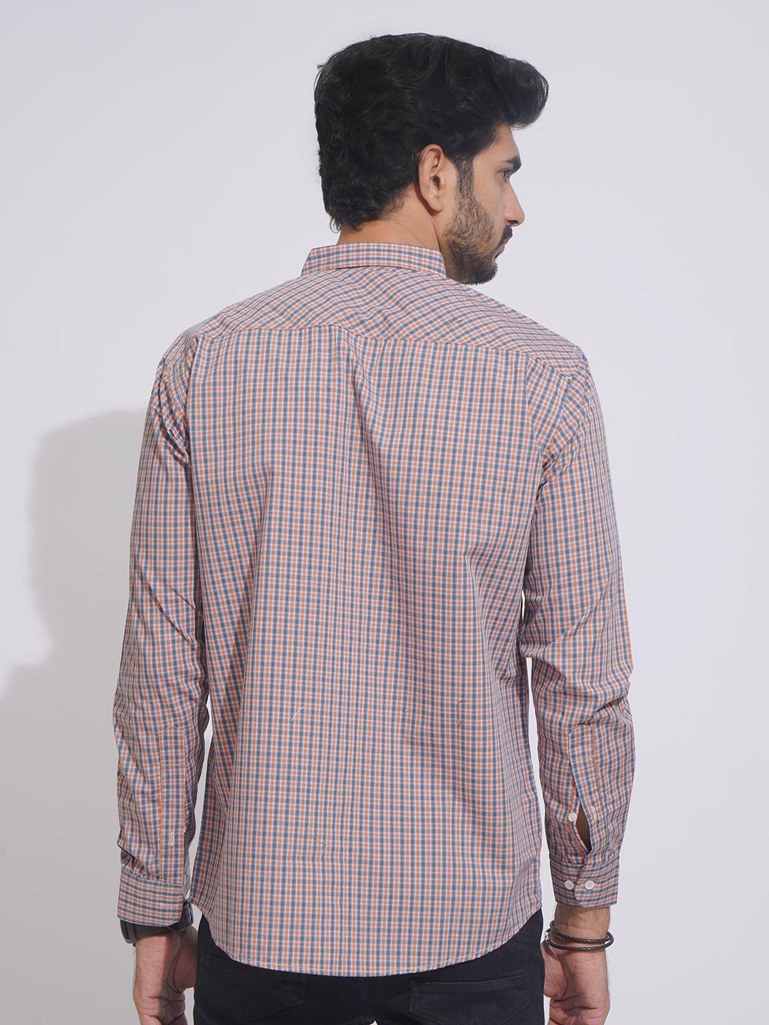 Multi Color Check Button Down Casual Shirt (CSC-131)