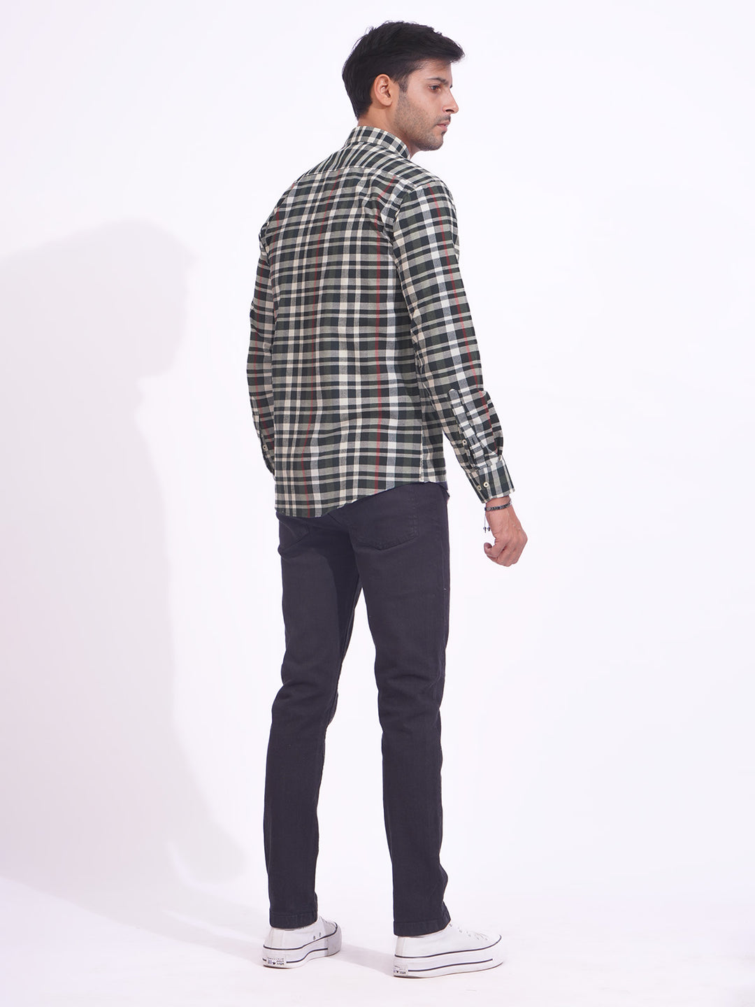 Multi Color Check Button Down Casual Shirt (CSC-151)