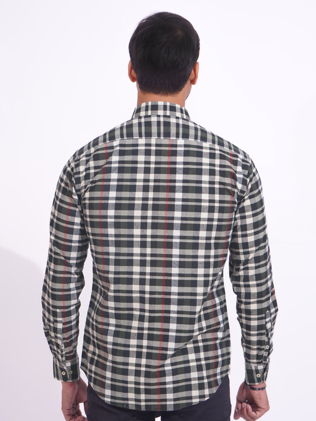 Multi Color Check Button Down Casual Shirt (CSC-151)