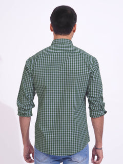 Green Check Button Down Casual Shirt (CSC-152)